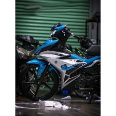 Tem rời Exciter 150 mẫu Y15ZR 2021 xanh ngọc đen bạc, in sắc nét, 3 lớp không phai màu CM00018 1 2