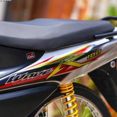 Tem Rời Dán Xe Wave  A 100 Mẫu Chữ R Đỏ Bạc Cực Đẹp, Hàng 3 Lớp Chất Lượng Cao Quyen Decal