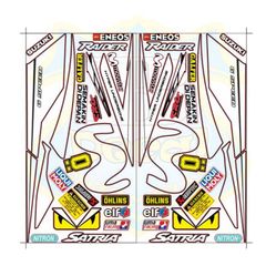 Tem Suzuki Raider - Satria Movitar Đen Phối Tem Trắng  - Decal In Chất Lượng