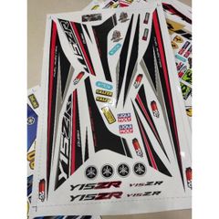 Tem Rời Exciter 150 Y15ZR Dán Xe Trắng Phối Đỏ  - Decal In Chất Lượng