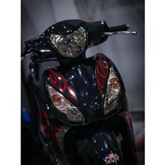 tem rời vision đen lửa đỏ cực chất ,  tem 3 lóp bền màu - Decal Cao Cấp Nhất