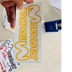 [FREE SHIP] Logo chữ Movistar - Tem 3 Lớp  Cao Cấp