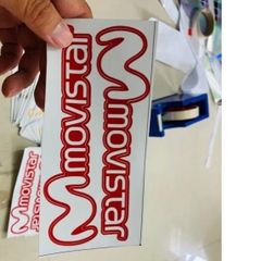 [FREE SHIP] Logo chữ Movistar - Tem 3 Lớp  Cao Cấp