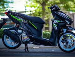 [FreeShip] TEM RỜI mẫu chỉ xanh lá cho Vario 150 đen - tem cao cấp không bay màu Quyen Decal
