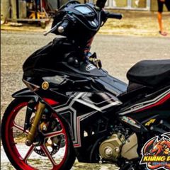 Tem Rời Exciter 150 Y15ZR Đen Chỉ Xám Đỏ  - Decal In Chất Lượng