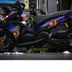 Tem rời AB 2016 mẫu cờ Malaysia dán xe full đen, thiết kế đẹp mắt, màu in sắc nét, 3 lớp không bay màu MD00069 Cao Cấp