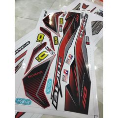 Tem Rời Wave Blade 110 Đỏ Đen Chuẩn Zin  - Decal In Chất Lượng