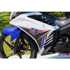 Tem Rời Dán Xe Exciter 135 Mẫu Y15 Trắng Xanh Cực Hot, Hàng 3 Lớp Chất Lượng Cao Quyen Decal