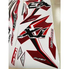 Tem rời Exciter 155 đỏ sọc trắng đen đơn giản - tem không bay màu Cao Cấp