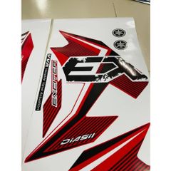 Tem rời Exciter 155 đỏ sọc trắng đen đơn giản - tem không bay màu Cao Cấp