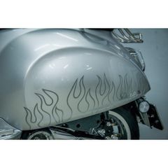 Tem rời Vespa Sprint mẫu lửa Justin Bieber xe bạc , thiết kế đẹp mắt, in sắc nét, 3 lớp không bay màu MD00218 Cao Cấp