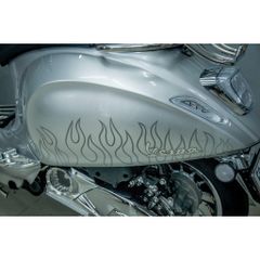 Tem rời Vespa Sprint mẫu lửa Justin Bieber xe bạc , thiết kế đẹp mắt, in sắc nét, 3 lớp không bay màu MD00218 Cao Cấp