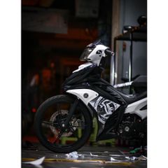 tem rời exciter 135 lc trắng đen indonesia cover chuẩn đẹp , tem 3 lớp - Decal Cao Cấp Nhất