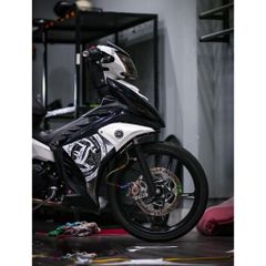 tem rời exciter 135 lc trắng đen indonesia cover chuẩn đẹp , tem 3 lớp - Decal Cao Cấp Nhất