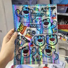 Tem logo gấu dâu lotso 7 màu 18x25cm dán trang trí - Tem 3 Lớp  Cao Cấp