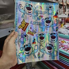 Tem logo gấu dâu lotso 7 màu 18x25cm dán trang trí - Tem 3 Lớp  Cao Cấp