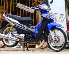 Tem Rời Dán Xe Wave  A 100 Mẫu Xanh Bạc Đen Cực Chât, Hàng 3 Lớp Chất Lượng Cao Quyen Decal