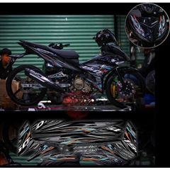 Tem rời exciter 150 lửa xe đen phối nhiều màu