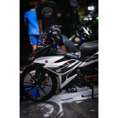 tem rời exciter 150 trắng đen mẫu cover chuẩn 2023 , tem 3 lớp bền màu - Decal Cao Cấp Nhất