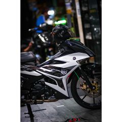 tem rời exciter 150 trắng đen mẫu cover chuẩn 2023 , tem 3 lớp bền màu - Decal Cao Cấp Nhất