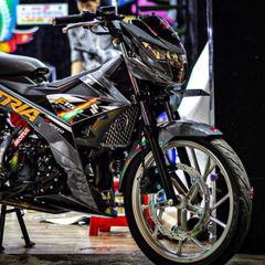 Tem Rời Suzuki Satria F150 Dán Xe Xám Xi Măng  - Decal In Chất Lượng