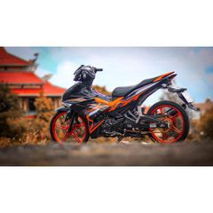Tem rời Y15ZR cam cho Exciter 150 đen - tem cao cấp không bay màu Quyen Decal