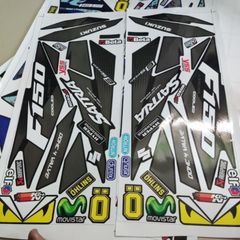 Tem Rời Satria F150 Zin 2018 Xám Đen  - Decal In Chất Lượng