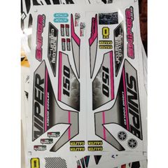 Tem Chế Rời Exciter 150 Sniper Đen Phối Hồng  - Decal In Chất Lượng
