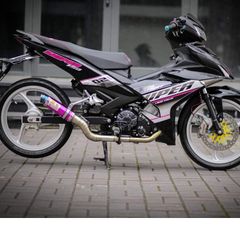 Tem Chế Rời Exciter 150 Sniper Đen Phối Hồng  - Decal In Chất Lượng