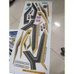 Tem Rời Exciter 155 VVA Xám Vàng  - Decal In Chất Lượng