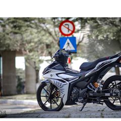Tem Rời Dán Xe Exciter 155 Mẫu Liberty Walk Trắng Đen Cực Chất, Hàng 3 Lớp Chất Lượng Cao Quyen Decal