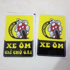 Logo sticker xe ôm chỉ chở gái  combo - Tem 3 Lớp  Cao Cấp