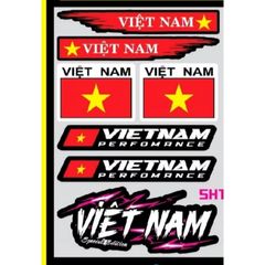 Tem logo sticker Việt Nam Race nền hồng kích thước nhỏ vừa