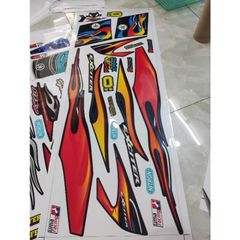 Tem Rời Ex Nhỏ 2010 - Tem Lửa Dán Xe Đen  - Decal In Chất Lượng