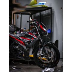 Tem rời Raider Fi- Satria Fi mẫu F150 đen đỏ xám, in sắc nét, 3 lớp không phai màu CM00041 1 2