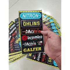 Tấm Tem Logo Nhiều Thương Hiệu Nổi Tiếng Ohlins Nitron  - Decal In Chất Lượng