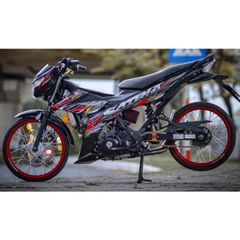 Tem Lửa Suzuki Satria Dán Xe Đen  - Decal In Chất Lượng