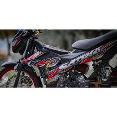 Tem Lửa Suzuki Satria Dán Xe Đen  - Decal In Chất Lượng