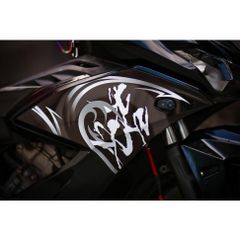 tem rời exciter 150 đen trắng mẫu ( Mới ) rs150r , tem 3 lớp bền màu - Decal Cao Cấp Nhất