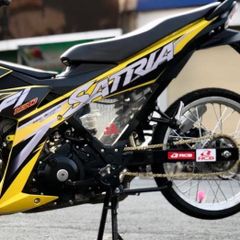 Tem Rời Suzuki Satria F150 Dán Xe Vàng Phối Tem Trắng Đen  - Decal In Chất Lượng