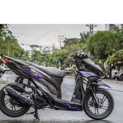 Tem Rời Dán Xe Vario 150 Mẫu Lửa Tím Đen Bạc Cực Chất, Hàng 3 Lớp Chất Lượng Cao Quyen Decal