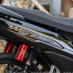 Tem Rời Honda Wave Anpha 110 Dán Xe Đen  - Decal In Chất Lượng