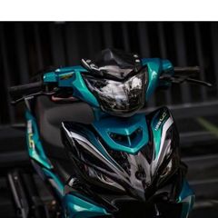[Siêu Sale] Tem rời LC 135 xanh ngọc cho Exciter đen - tem cao cấp không bay màu Quyen Decal