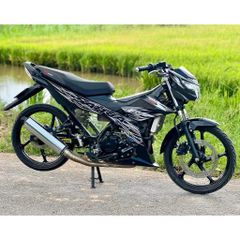 tem rời satria lửa trắng đen mẫu ( HÓT ) 2023 , tem 3 lớp bền màu - Decal Cao Cấp Nhất