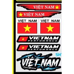 Tem logo sticker Việt Nam Race nền xanh kích thước nhỏ vừa