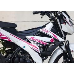 Tem Rời Suzuki Satria F150 Zin 2018 Trắng Hồng  - Decal In Chất Lượng