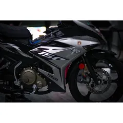 tem rời exciter 150 mẫu y15 chế bạc đen mới
