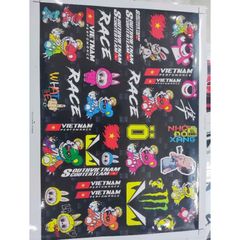 Combo tem sticker gấu quỷ bạo lực-gâú dâu-em bé nín dễ thương mẫu mới