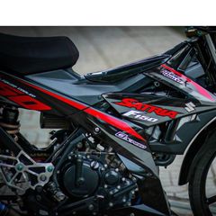 [Ảnh thật] TEM RỜI mẫu F150 đỏ xám cho Satria đen - tem chuẩn form không bay màu Quyen Decal