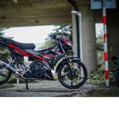 [Ảnh thật] TEM RỜI mẫu F150 đỏ xám cho Satria đen - tem chuẩn form không bay màu Quyen Decal
